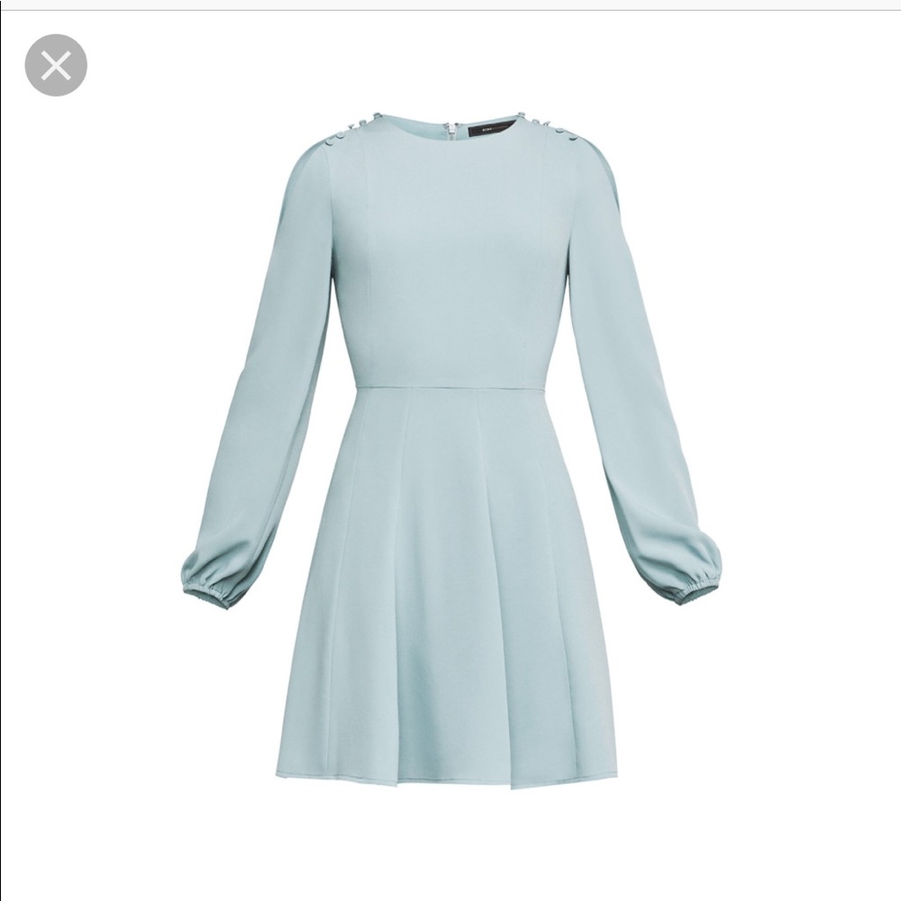 BCBG Cold Shoulder Long Sleeve Crepe Dress